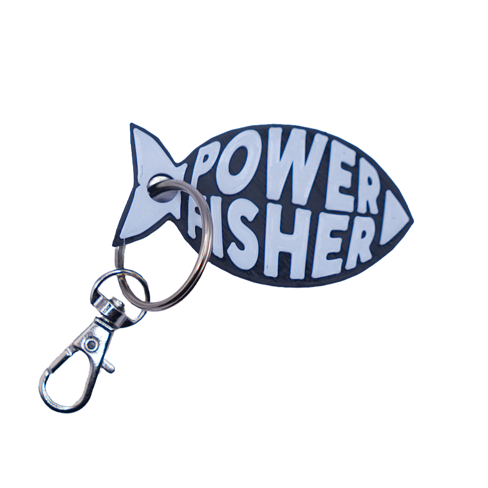 Porte Clé PowerFisher NOIR/BLANC (Imprimé en 3d)